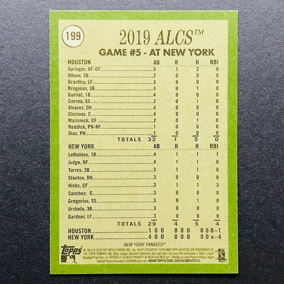 James Paxton - 2020 Topps Heritage PO HL #199 - Picture 2 of 2